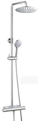 Ronde double tête de douche montée sur le mur en chrome en acier inoxydable salle de bains salle de bain thermostatique douche pluie