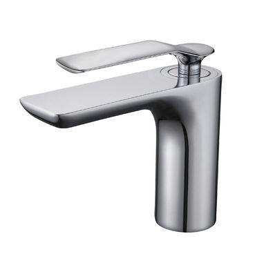 Réservoirs de bain chrome salle de bain moderne robinet évier à main simple lavabo mélangeur d'eau chaud froid robinet