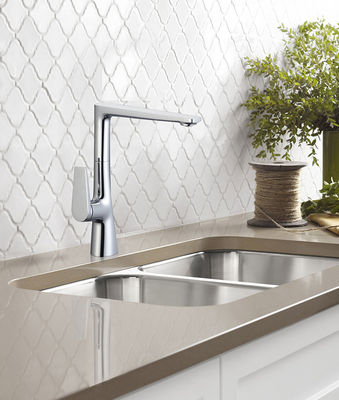 Faucets d'évier de cuisine OEM à froid et chaud en laiton chromé à levier unique