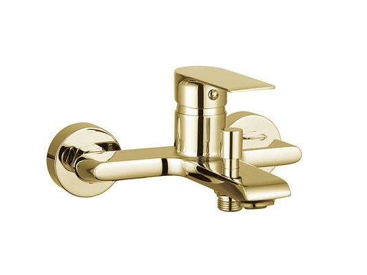 Un seul levier bain ou douche mélangeur salle de bain couleur dorée robinet en laiton eau chaude et froide conçu OEM moderne