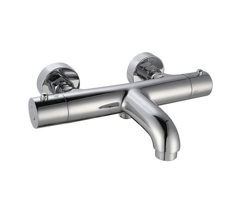 Température thermostaïque réglable bain ou douche tuyau de mélangeur salle de bain couleur chrome robinet en laiton OEM rond classique