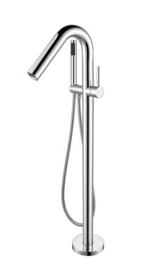 Faucets de salle de bain à sol montés en or rose en laiton chrome