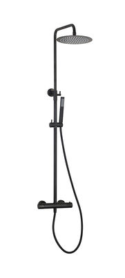 Matte noir cuivre robinets de douche de salle de bain température thermostatique réglable