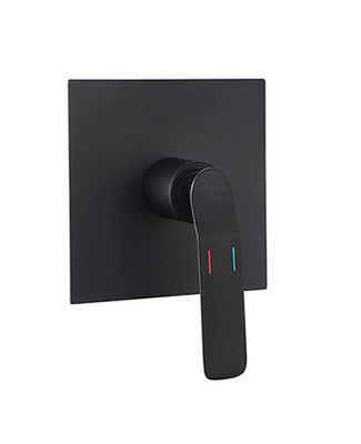 Levier unique caché dans le mur construit dans le bain ou la douche mélangeur salle de bain mate noir robinet en laiton OEM
