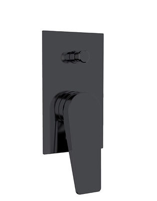 Un seul levier caché dans le mur construit dans le bain ou la douche mélangeur déviateur mate noir salle de bain robinet en laiton douche OEM