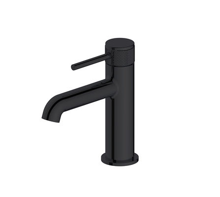 Matt Black Bassin Mixer robinet annulaire Knurl Manche à levier unique salle de bains