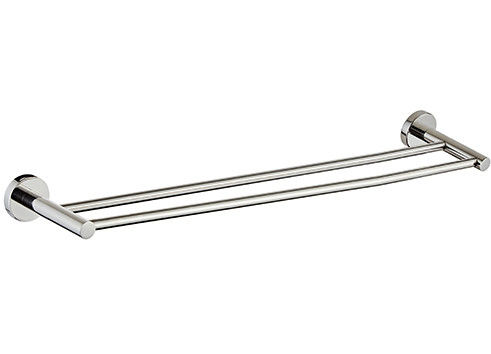 SUS304 Barre à serviette à double main Polissée couleur chrome OEM Projet de design rond Maison