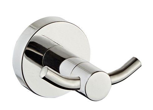Accessoires de salle de bains montés sur le mur SUS304 Double Robe Hook chrome poli design rond OEM ODM