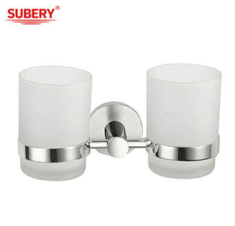 SUS 304 Double Tumbler Holder Glass Polished Chrome OEM ODM Pour les appareils électroménagers