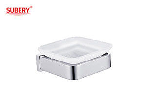 Porteur de savon en laiton salle de bain en verre couleur chrome de haute qualité OEM nobel pièce de montage en laiton base en laiton