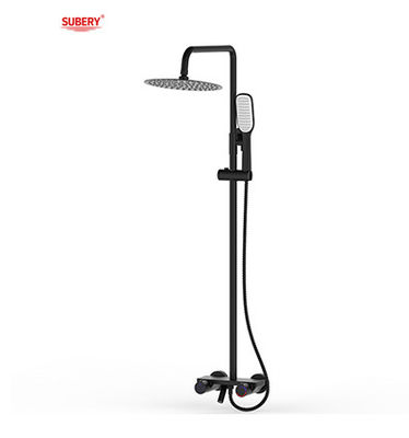 Matte noir cuivre robinets de douche de salle de bain température thermostatique réglable