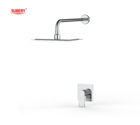 Un seul levier caché dans le mur mélangeur de bain ou de douche avec douche de pluie et douche manuelle salle de bain robinet en laiton chrome OEM