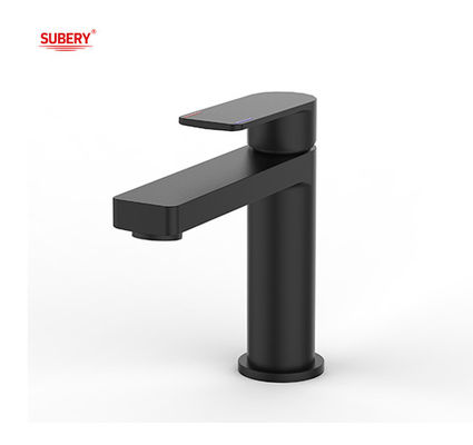 Métal Matte Noir Mélangeur de bassin de salle de bain robinet à levier unique