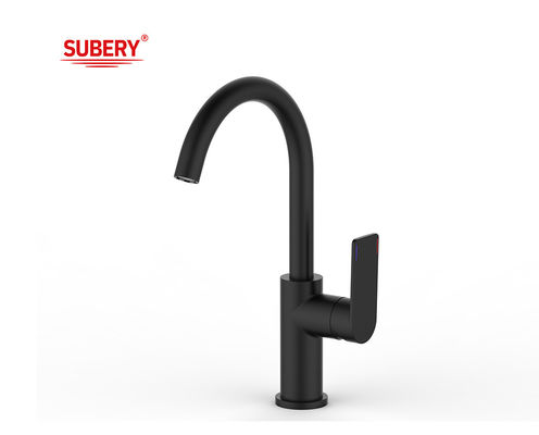Matte noir cuivre robinets d'évier de cuisine froid et chaud OEM à levier unique