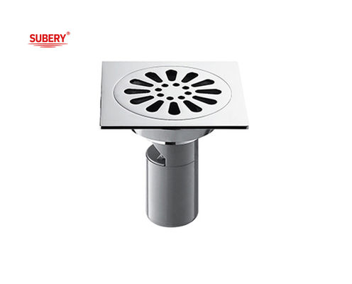 ODM OEM déchets de sol de salle de bain Laiton moderne chrome 100 x 100 mm