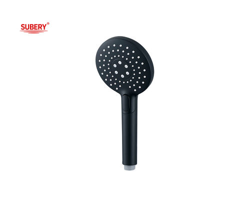 ABS plastique 3 fonction douche à main douche à main pour la colonne de douche mate noir salle de bain buse en silicone ronde facile à nettoyer OEM