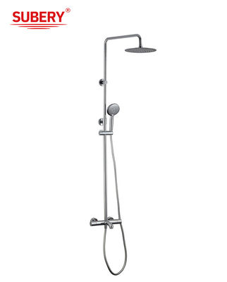 Crème cuivre robinets thermostatiques OEM rondes douche de pluie douche à main température réglable