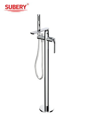 Tuyaux de salle de bains en laiton chrome à levier unique montés sur le mur