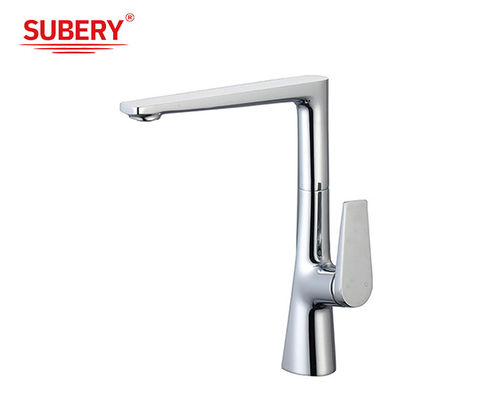 Faucets d'évier de cuisine OEM à froid et chaud en laiton chromé à levier unique
