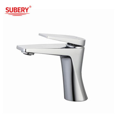 Couvercle de coulée Monté robinet de bassin de salle de bains à poignée unique Mixeur de robinets d'eau chaude et froide