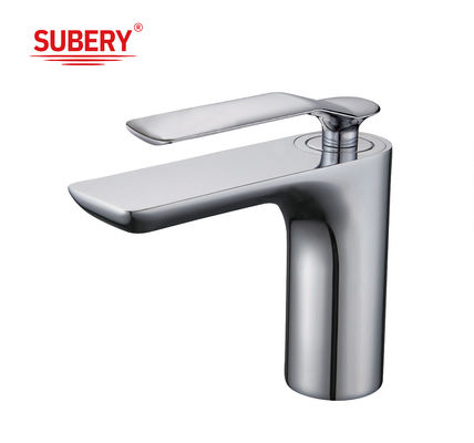 Réservoirs de bain chrome salle de bain moderne robinet évier à main simple lavabo mélangeur d'eau chaud froid robinet