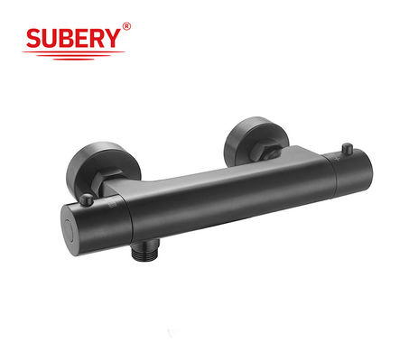 Matte Noir Couleur laiton robinets thermostatiques OEM ronde classique