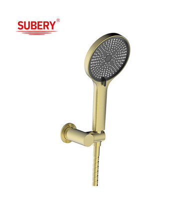 Douches à main dorée brossées Buse en silicium liquide ronde Nettoyage facile OEM