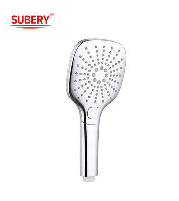 Faucet de douche à main à colonne chromée en plastique ABS 3 fonctions rondes facile à nettoyer OEM