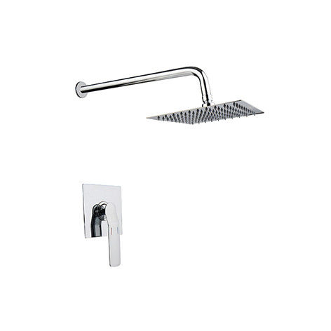 Un seul levier caché dans le mur mélangeur de bain ou de douche avec douche de pluie et douche manuelle salle de bain robinet en laiton chrome OEM