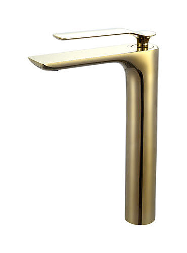 Cuve à mélangeur en laiton doré brossé robinet à levier unique Cuve à mélangeur salle de bain eau chaude et froide OEM