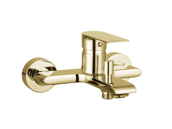 Un seul levier bain ou douche mélangeur salle de bain couleur dorée robinet en laiton eau chaude et froide conçu OEM moderne