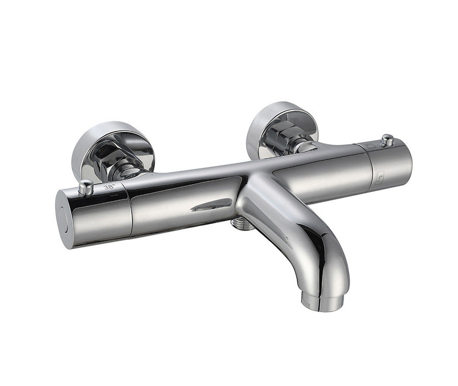 Température thermostaïque réglable bain ou douche tuyau de mélangeur salle de bain couleur chrome robinet en laiton OEM rond classique