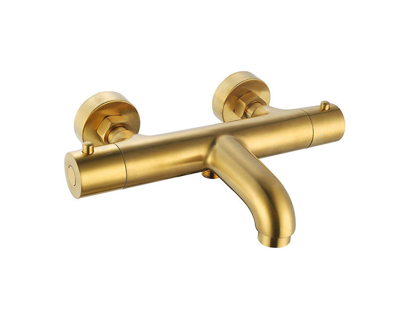 La température thermostaïque réglable de la baignoire ou de la douche de la fontaine de mélangeur brossé couleur dorée cuivre robinet OEM ronde classique