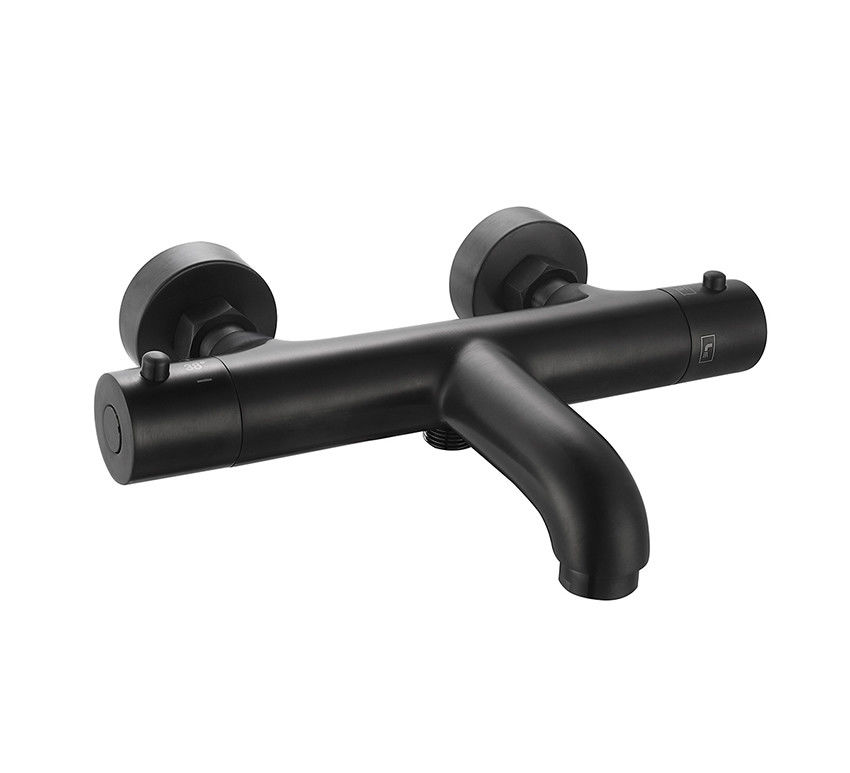 La température thermostaïque réglable de la baignoire ou de la douche évier de mélangeur Matte Noir Couleur cuivre robinet OEM rond classique