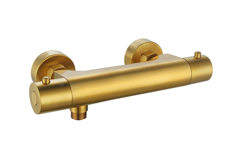 La température thermostaïque réglable de la fontaine de douche mélangeur brossé couleur dorée cuivre robinet OEM rond classique