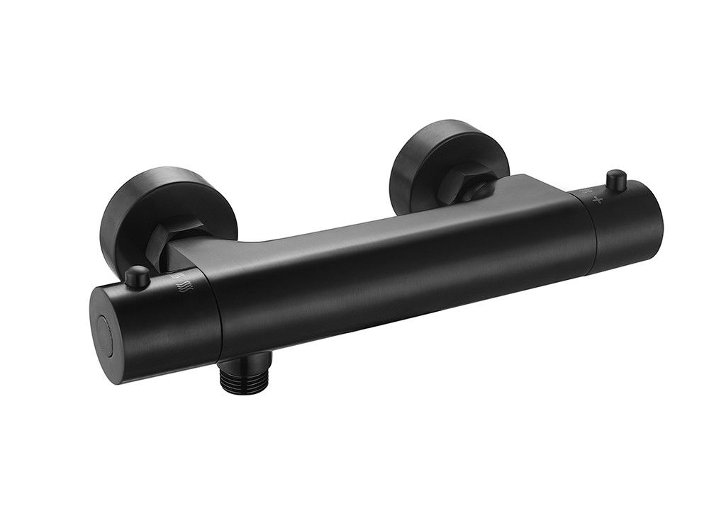 La température thermostaïque réglable de la fontaine de douche mélangeur Matt Noir Couleur cuivre robinet OEM rond classique