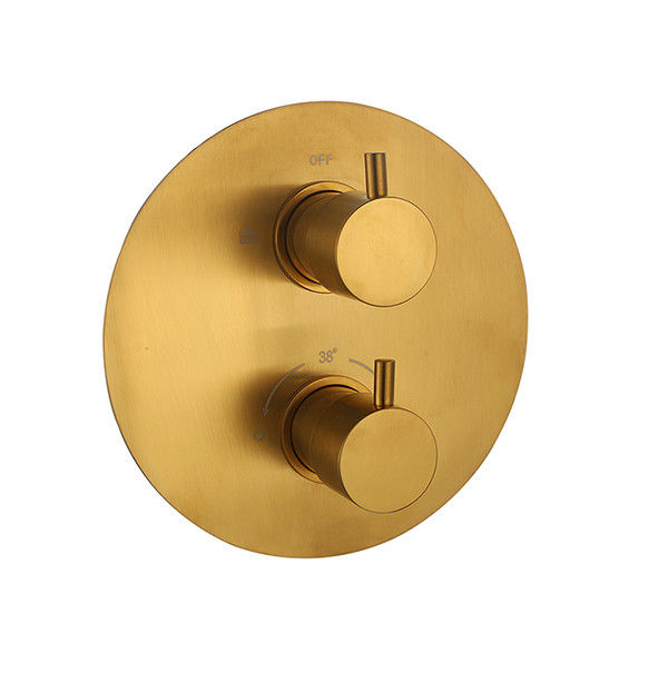 Couleur dorée brossée cuivre robinet de salle de bains OEM rond caché dans le mur