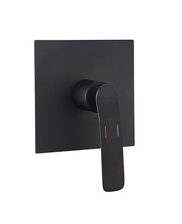 Levier unique caché dans le mur construit dans le bain ou la douche mélangeur salle de bain mate noir robinet en laiton OEM