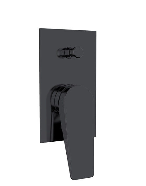 Un seul levier caché dans le mur construit dans le bain ou la douche mélangeur déviateur mate noir salle de bain robinet en laiton douche OEM