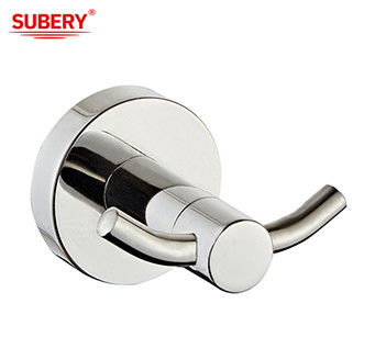 Accessoires de salle de bains montés sur le mur SUS304 Double Robe Hook chrome poli design rond OEM ODM