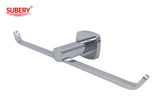 Porteur de papier toilette double en laiton salle de bain de haute qualité couleur chrome OEM base en laiton carré avec conception courbe