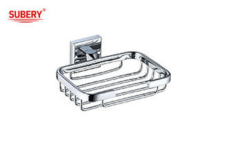 Porteur de panier de savon en laiton salle de bains de haute qualité couleur chrome OEM base en laiton design carré