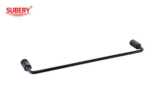 Barre à serviette unique en zinc noir mat Porte-serviettes accessoires de salle de bain noir mat OEM rond