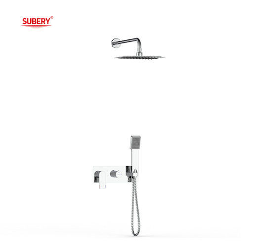 Un seul levier caché dans le mur Mélangeur de bain ou de douche avec déviateur Douche à la pluie Douche à la main Bain Matt Ruban de robinet en laiton noir