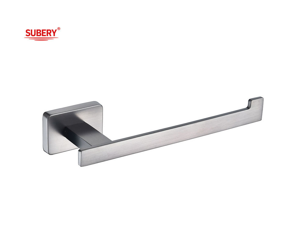 Accessoires de salle de bains montés sur le mur en zinc Porte-papier à rouleau de toilette unique pistolet métal design rectangulaire classique OEM ODM