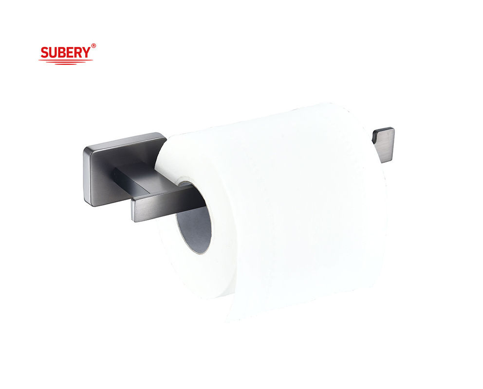 Zinc salle de bains Single Toilet Roll Paper Porteur de pistolet métal Couleur OEM Zinc Base rectangle Conception classique