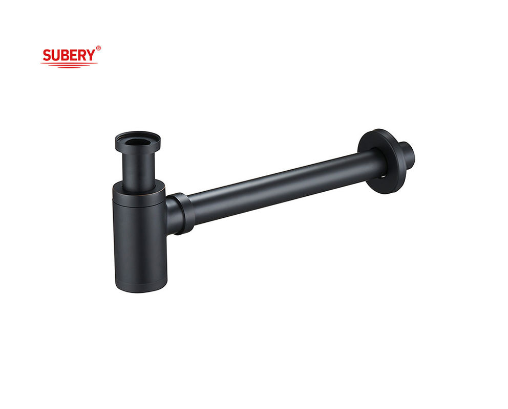 Matt Black Siphon salle de bains OEM toilettes égoutter les égouts pour le lavage bassin piège de bouteille de zinc