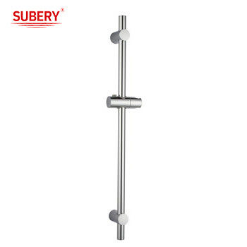Monture murale métallique de douche à main chrome poli Bar coulissante en acier inoxydable avec support de tête de douche réglable en hauteur