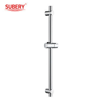 Tête de salle de bains en acier inoxydable chrome brossé nickel bar coulissante porte-douche