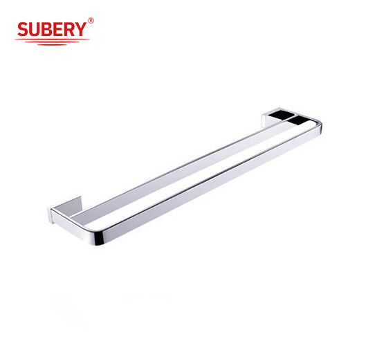 Surface en chrome Ares Idealex OEM/ODM Barres à serviettes doubles pour les accessoires de salle de bain en laiton